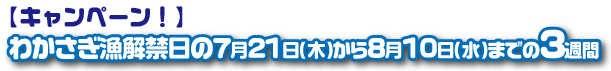 わかさぎ漁解禁日7月21日～8月10日の3週間